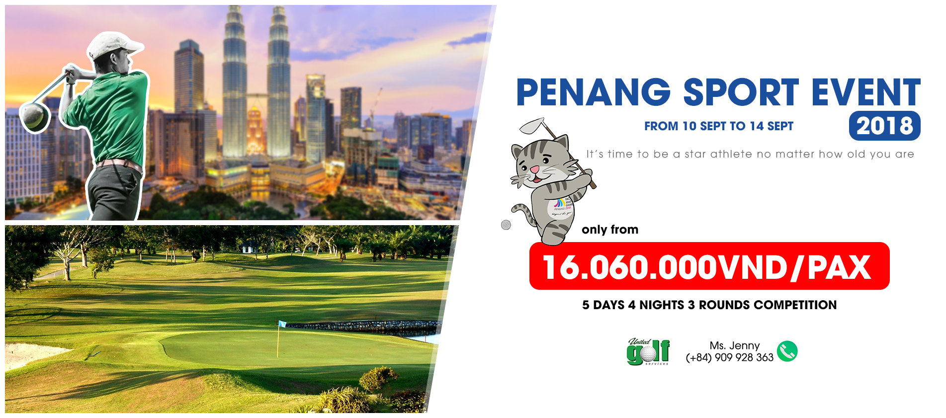 Penang Asia Pacific Masters game 2018  (5 Days 4 Nights 3 Golf Rounds)