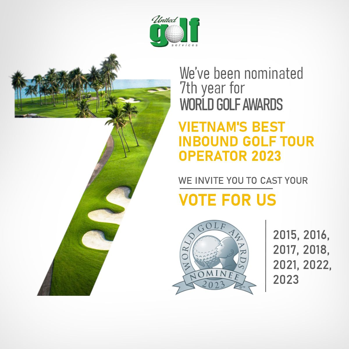 Unigolf Is Nominated For The 7th Time In The Category Of “Vietnam’s Best Inbound Golf Tour Operator 2023
